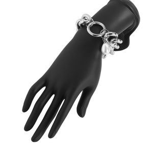 Chain Pearl Pendant Braceket in Silver